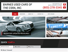 Tablet Screenshot of barnesusedcarsofthecsra.com